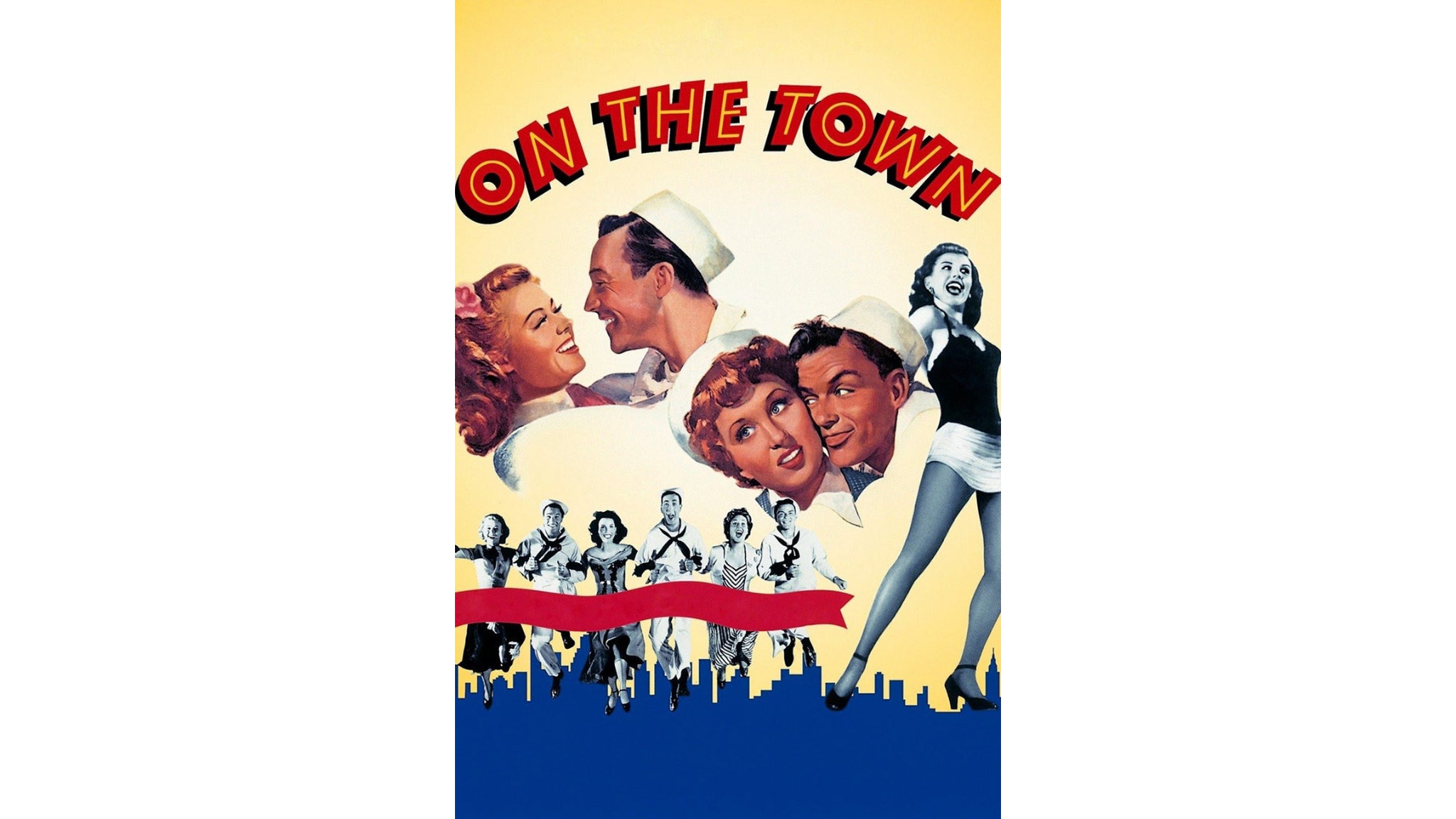 a movie poster for on the town