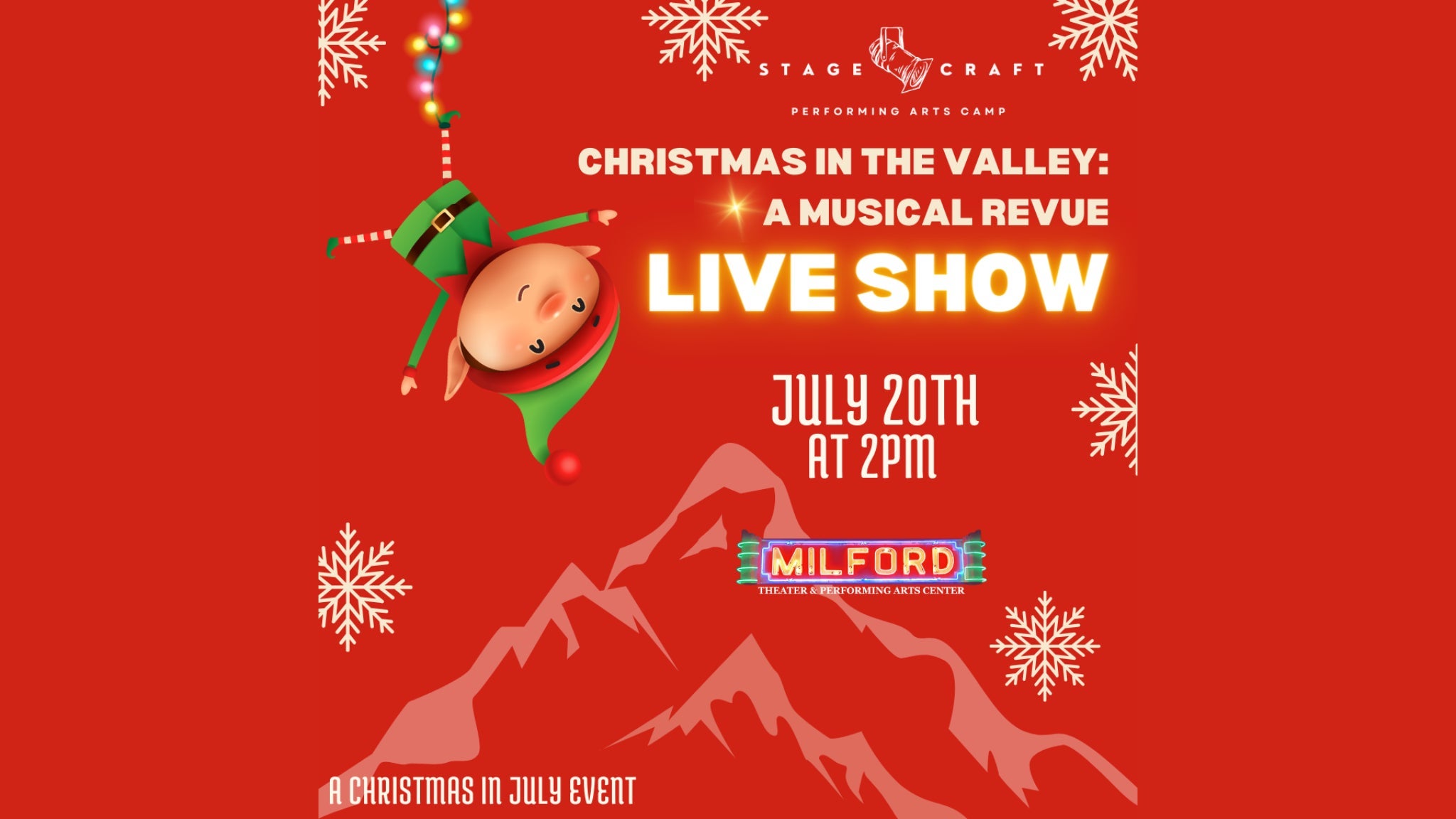 a poster for the christmas in the valley musical show