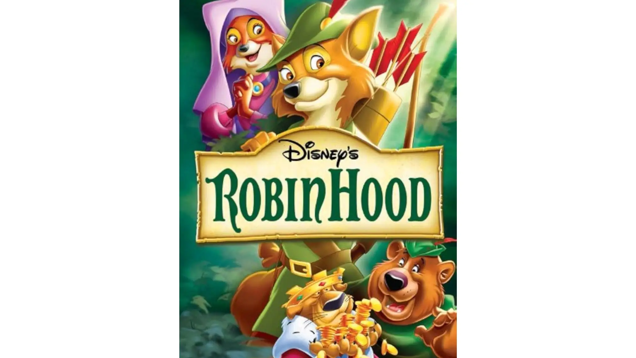 a movie poster for the animated movie robin hood