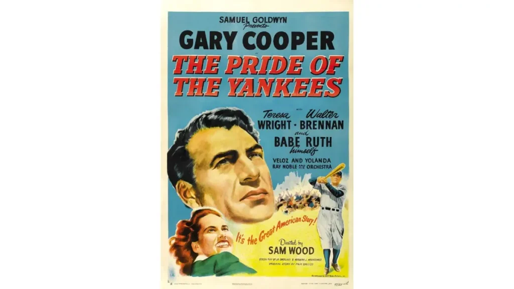 a movie poster for the film the pride of the yankees