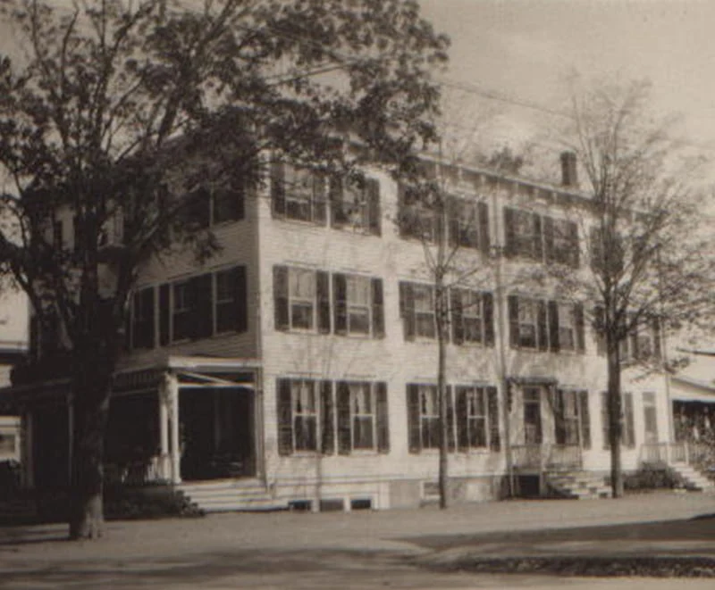 A vintage sepia-toned view of Hotel Fauchère, a classic place to stay in Milford, PA.