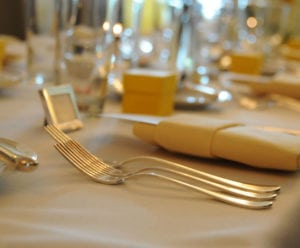 silverware on wedding table