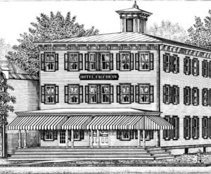 1987 drawing of Hotel Fauchere